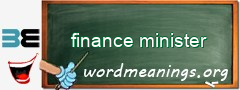 WordMeaning blackboard for finance minister